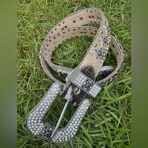 BHW Ladies Western  Leather Horse Hair  Studded Rhinestone  medium